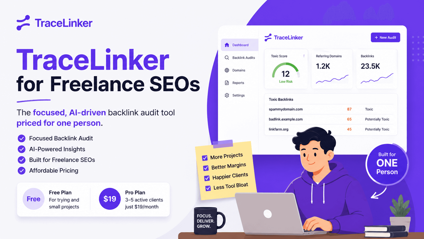 TraceLinker for Freelance SEOs - Audit & Monitor