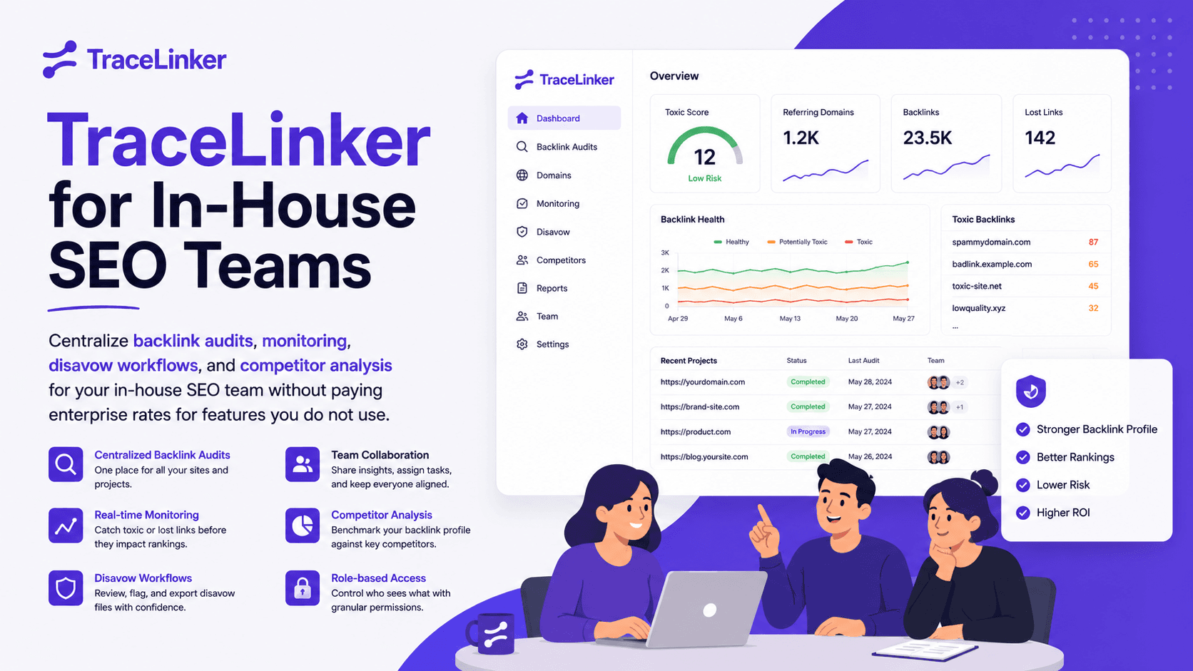 TraceLinker for In-House SEO Teams - One Tool, Predictable Cost, Clean Workflow