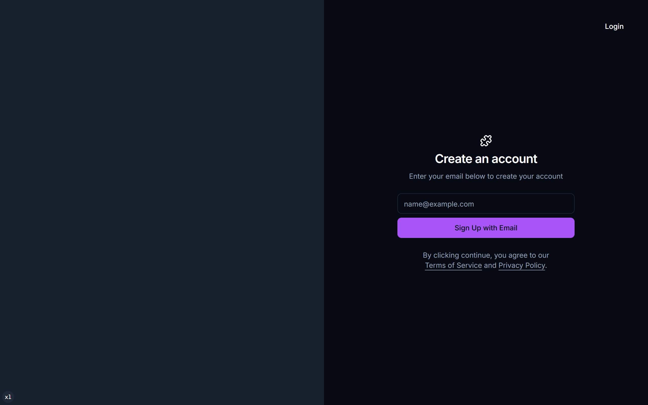 Register page with Google, GitHub, and email options